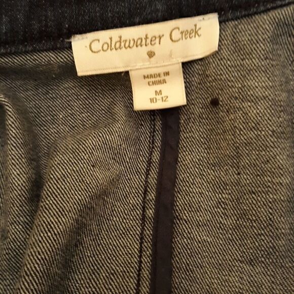 Coldwater Creek dark blue jean snap jacket - Picture 6 of 8